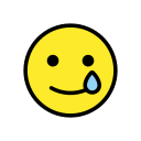 OpenMoji 13.1  🥲  Smiling Face With Tear Emoji