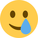Twitter (Twemoji 14.0)  🥲  Smiling Face With Tear Emoji