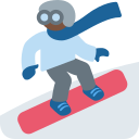 Twitter (Twemoji 14.0)  🏂🏿  Snowboarder: Dark Skin Tone Emoji