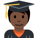 Twitter (Twemoji 14.0)  🧑🏿‍🎓  Student: Dark Skin Tone Emoji