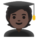 Google (Android 12L)  🧑🏿‍🎓  Student: Dark Skin Tone Emoji