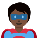 Twitter (Twemoji 14.0)  🦸🏿  Superhero: Dark Skin Tone Emoji