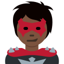 Twitter (Twemoji 14.0)  🦹🏿  Supervillain: Dark Skin Tone Emoji