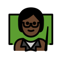 OpenMoji 13.1  🧑🏿‍🏫  Teacher: Dark Skin Tone Emoji