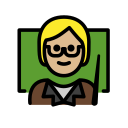 OpenMoji 13.1  🧑🏼‍🏫  Teacher: Medium-light Skin Tone Emoji
