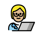 OpenMoji 13.1  🧑🏼‍💻  Technologist: Medium-light Skin Tone Emoji