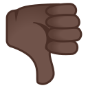 Google (Android 12L)  👎🏿  Thumbs Down: Dark Skin Tone Emoji