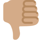 Twitter (Twemoji 14.0)  👎🏽  Thumbs Down: Medium Skin Tone Emoji