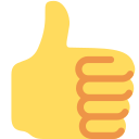 Twitter (Twemoji 14.0)  👍  Thumbs Up Emoji