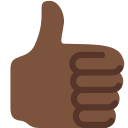 Twitter (Twemoji 14.0)  👍🏿  Thumbs Up: Dark Skin Tone Emoji