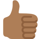 Twitter (Twemoji 14.0)  👍🏾  Thumbs Up: Medium-dark Skin Tone Emoji