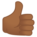 Google (Android 12L)  👍🏾  Thumbs Up: Medium-dark Skin Tone Emoji