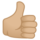Google (Android 12L)  👍🏼  Thumbs Up: Medium-light Skin Tone Emoji