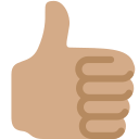 Twitter (Twemoji 14.0)  👍🏽  Thumbs Up: Medium Skin Tone Emoji