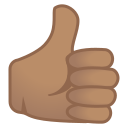 Google (Android 12L)  👍🏽  Thumbs Up: Medium Skin Tone Emoji