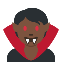 Twitter (Twemoji 14.0)  🧛🏿  Vampire: Dark Skin Tone Emoji