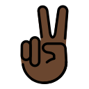 OpenMoji 13.1  ✌🏿  Victory Hand: Dark Skin Tone Emoji