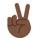 Twitter (Twemoji 14.0)  ✌🏿  Victory Hand: Dark Skin Tone Emoji