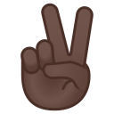 Google (Android 12L)  ✌🏿  Victory Hand: Dark Skin Tone Emoji