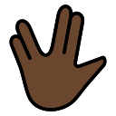 OpenMoji 13.1  🖖🏿  Vulcan Salute: Dark Skin Tone Emoji
