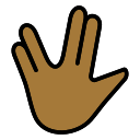 OpenMoji 13.1  🖖🏾  Vulcan Salute: Medium-dark Skin Tone Emoji