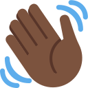 Twitter (Twemoji 14.0)  👋🏿  Waving Hand: Dark Skin Tone Emoji