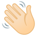 Google (Android 12L) 👋🏻 Waving Hand: Light Skin Tone Emoji