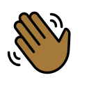 OpenMoji 13.1  👋🏾  Waving Hand: Medium-dark Skin Tone Emoji