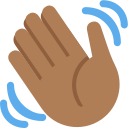 Twitter (Twemoji 14.0)  👋🏾  Waving Hand: Medium-dark Skin Tone Emoji