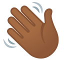 Google (Android 12L)  👋🏾  Waving Hand: Medium-dark Skin Tone Emoji