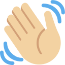 Twitter (Twemoji 14.0)  👋🏼  Waving Hand: Medium-light Skin Tone Emoji