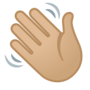 Google (Android 12L)  👋🏼  Waving Hand: Medium-light Skin Tone Emoji