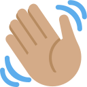 Twitter (Twemoji 14.0)  👋🏽  Waving Hand: Medium Skin Tone Emoji