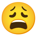 Google (Android 12L)  😩  Weary Face Emoji