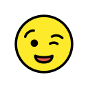 OpenMoji 13.1  😉  Winking Face Emoji