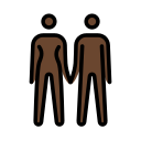 OpenMoji 13.1  👫🏿  Woman And Man Holding Hands: Dark Skin Tone Emoji