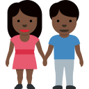 Twitter (Twemoji 14.0)  👫🏿  Woman And Man Holding Hands: Dark Skin Tone Emoji