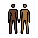 OpenMoji 13.1  👩🏿‍🤝‍👨🏾  Woman And Man Holding Hands: Dark Skin Tone, Medium-dark Skin Tone Emoji