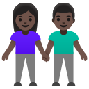 Google (Android 12L)  👫🏿  Woman And Man Holding Hands: Dark Skin Tone Emoji