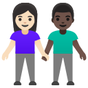Google (Android 12L)  👩🏻‍🤝‍👨🏿  Woman And Man Holding Hands: Light Skin Tone, Dark Skin Tone Emoji