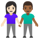Google (Android 12L)  👩🏻‍🤝‍👨🏾  Woman And Man Holding Hands: Light Skin Tone, Medium-dark Skin Tone Emoji