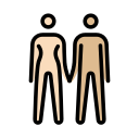 OpenMoji 13.1  👩🏻‍🤝‍👨🏼  Woman And Man Holding Hands: Light Skin Tone, Medium-light Skin Tone Emoji
