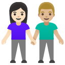 Google (Android 12L)  👩🏻‍🤝‍👨🏼  Woman And Man Holding Hands: Light Skin Tone, Medium-light Skin Tone Emoji