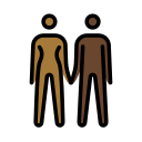 OpenMoji 13.1  👩🏾‍🤝‍👨🏿  Woman And Man Holding Hands: Medium-dark Skin Tone, Dark Skin Tone Emoji