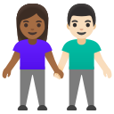 Google (Android 12L)  👩🏾‍🤝‍👨🏻  Woman And Man Holding Hands: Medium-dark Skin Tone, Light Skin Tone Emoji