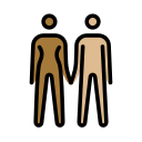 OpenMoji 13.1  👩🏾‍🤝‍👨🏼  Woman And Man Holding Hands: Medium-dark Skin Tone, Medium-light Skin Tone Emoji