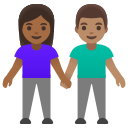 Google (Android 12L)  👩🏾‍🤝‍👨🏽  Woman And Man Holding Hands: Medium-dark Skin Tone, Medium Skin Tone Emoji
