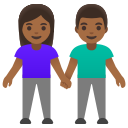 Google (Android 12L)  👫🏾  Woman And Man Holding Hands: Medium-dark Skin Tone Emoji