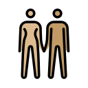 OpenMoji 13.1  👩🏼‍🤝‍👨🏽  Woman And Man Holding Hands: Medium-light Skin Tone, Medium Skin Tone Emoji