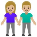 Google (Android 12L)  👫🏼  Woman And Man Holding Hands: Medium-light Skin Tone Emoji